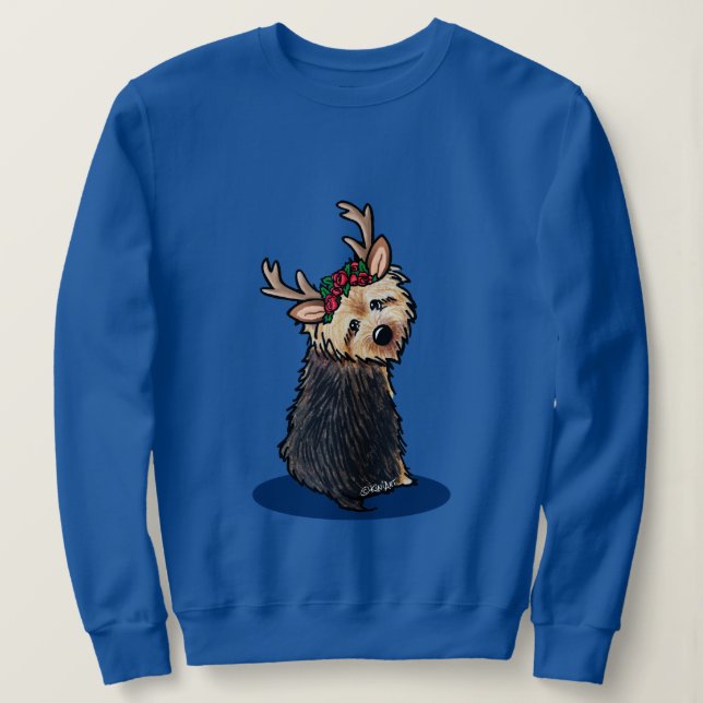 Norwich Terrier Reindeer Christmas Sweatshirt (Design Front)