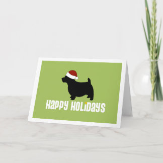 Norwich Terrier Santa Hat Holiday Card