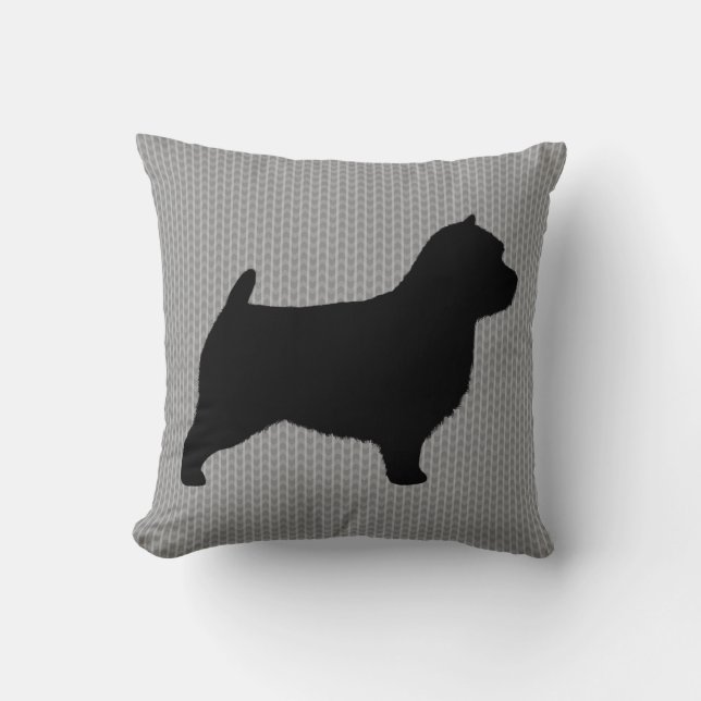 Norwich Terrier Silhouette Cushion (Front)