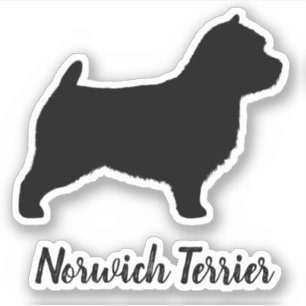 Norwich Terrier Silhouette Dog Breed Vinyl Sticker