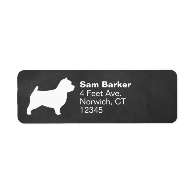 Norwich Terrier Silhouette Dog Return Address (Front)