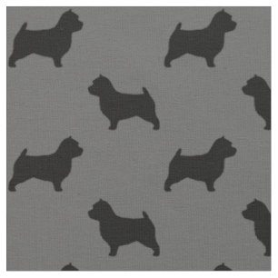 Norwich Terrier Silhouette Fabric