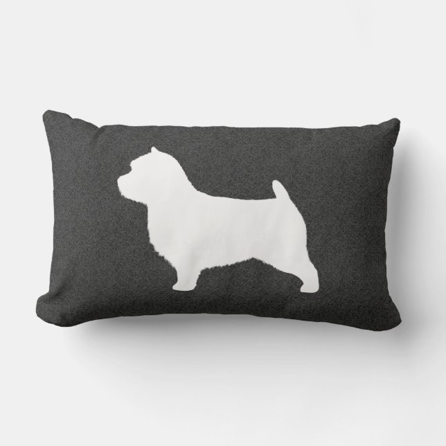 Norwich Terrier Silhouette Lumbar Cushion (Front)