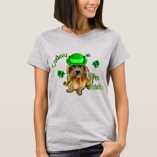 Norwich Terrier St Patricks T-Shirt (Front)