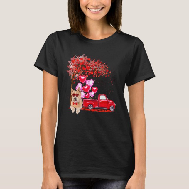 Norwich Terrier Sunglasses Hearts Tree Pickup Truc T-Shirt (Front)