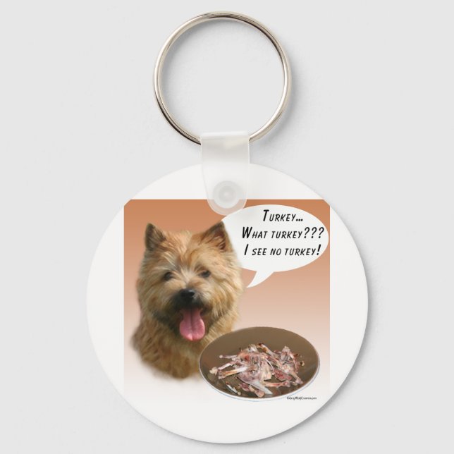 Norwich Terrier Turkey Key Ring (Front)
