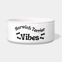 Norwich Terrier Vibes Ceramic Dog Bowl