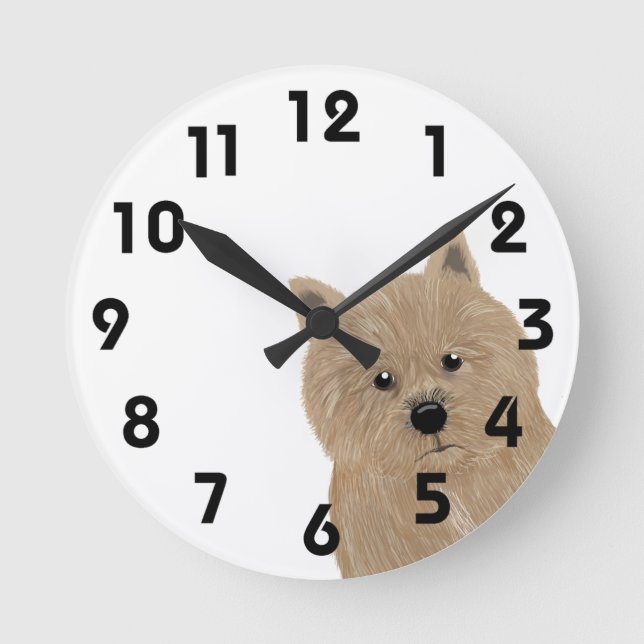 Norwich Terrier Wall Clock (Front)