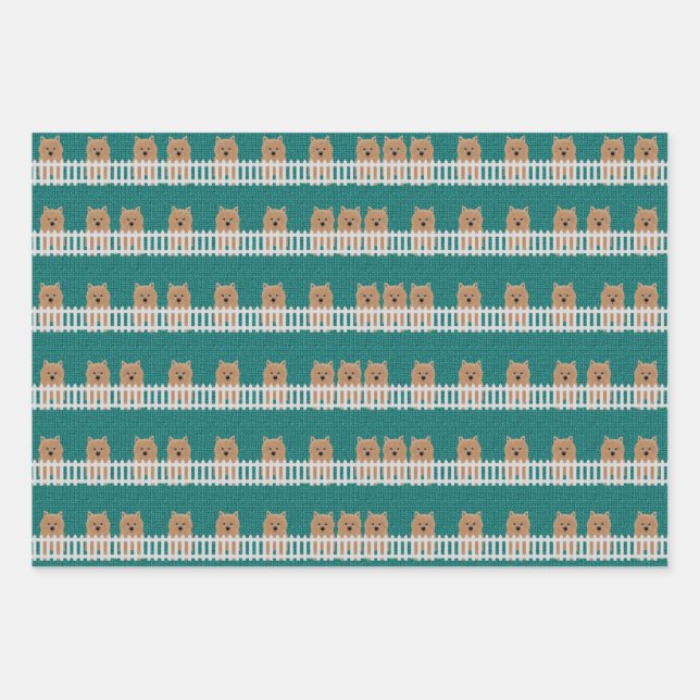 Norwich Terrier Wrapping Paper Flat Sheet Set of 3 (Front)
