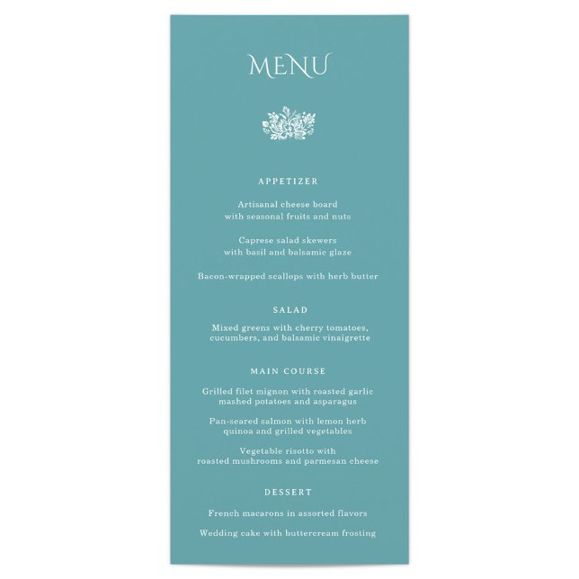 Norwich Wedding Dinner Menu (Customizable Menu Text)