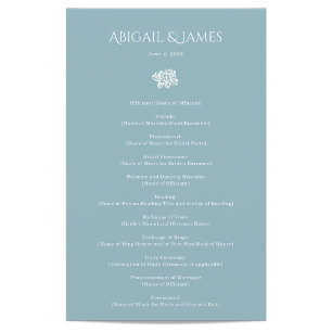 Norwich Wedding Program