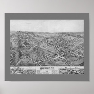 Norwood, MA Vintage Map 1882 Poster