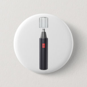 Nose and ear hair trimmer 6 cm round badge