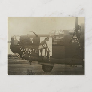Nose art on a B24 Liberator Postcard