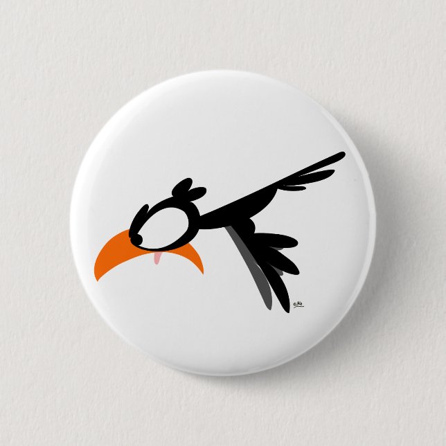 Nose-diving lil' birdie :) button badge (Front)