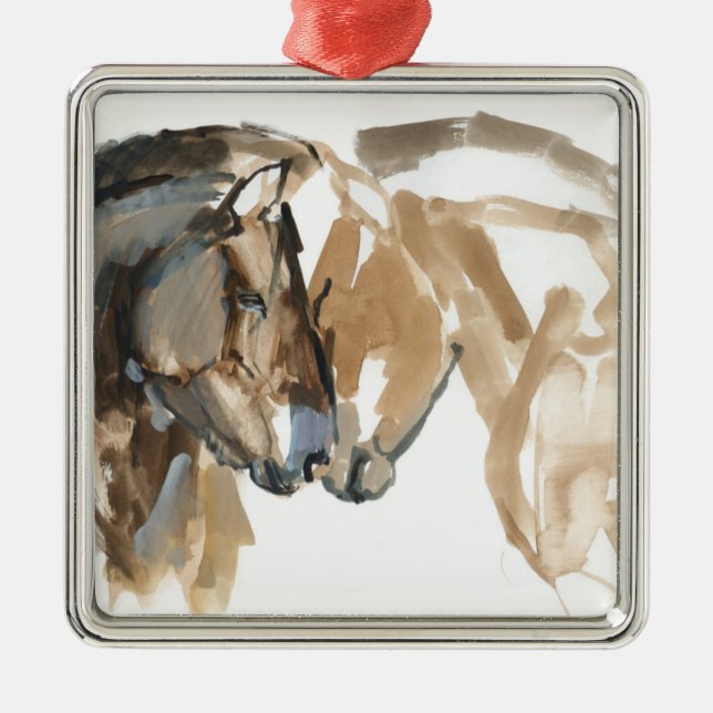 Nose to Nose Metal Tree Decoration (Front)
