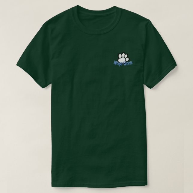 Nose Work White Paw 1 Pocket Image T-Shirt (Design Front)