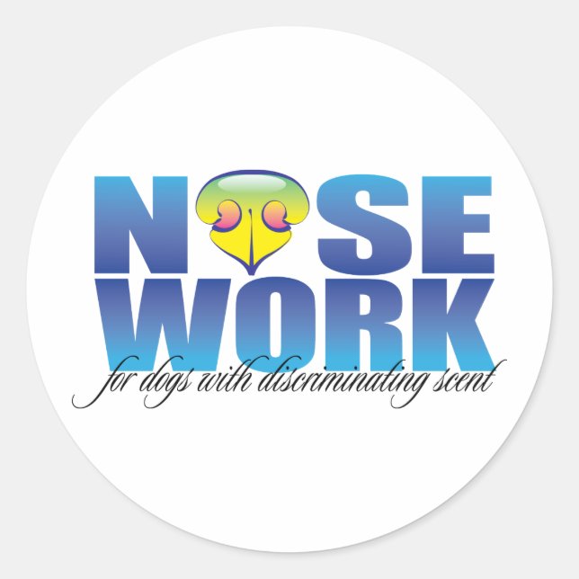 Nosework For Dogs with Discriminating Scent Classic Round Sticker (Front)