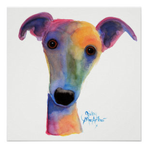 Nosey Dog ' Pansy ' by Shirley MacArthur Poster