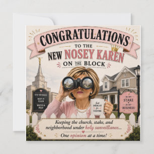 Nosey Karen at Church Funny Church Lady Gossip Hum Invitation