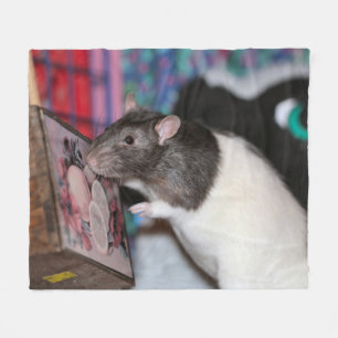 Nosey rat fleece blanket