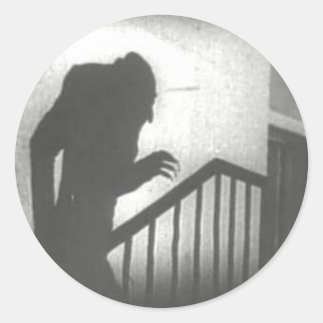 Nosferatu Crawling the Stairs Classic Round Sticker (Front)