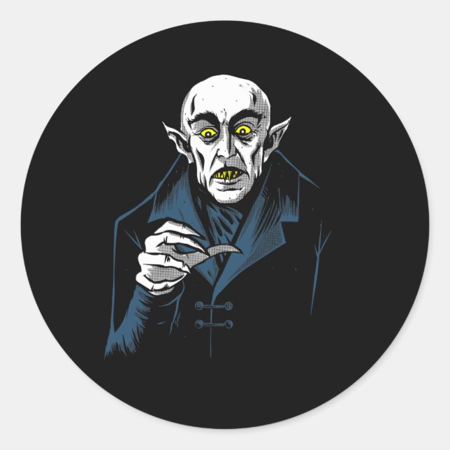 Nosferatu Halloween Vampire Horror Dracula  Classic Round Sticker (Front)