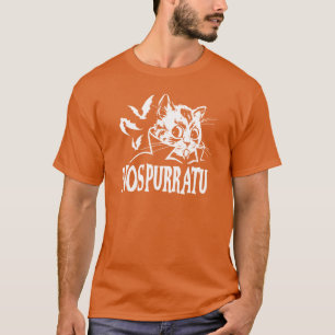 NosPURRatu Kitty with fangs Vampire Cat and flying T-Shirt