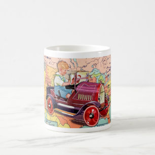 NOSTALGIA '30s BOY PEDAL CAR U.S.A. MAP THEME Coffee Mug