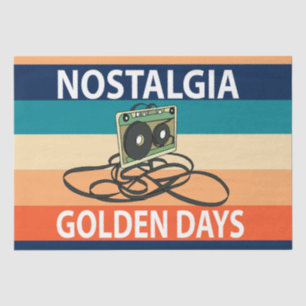 Nostalgia Golden Days Cassette Tape Birthday Tissue Paper