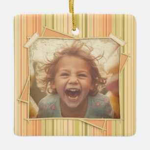 Nostalgia. Grunge Photo Effect Template Vintage Ceramic Ornament