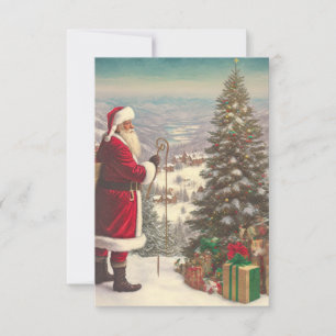 Nostalgia Santa Claus Xmas Invitation Card