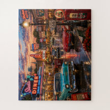 Nostalgic 1950s/1960s Town — Jigsaw Puzzle