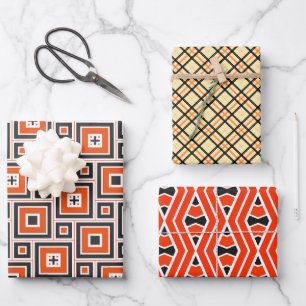 Nostalgic 70's Print in Retro Shades Wrapping Paper Sheet
