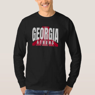 Nostalgic Athens GA Red & Black Athens GA Striped  T-Shirt