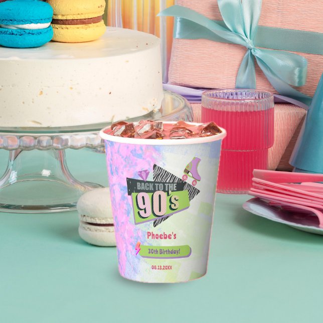Nostalgic Back to the 90s Retro Birthday Party Paper Cups (Creator Uploaded)