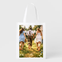 Nostalgic Backyard Memories Reusable Grocery Bag