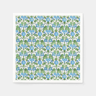 Nostalgic Blue Morning Glory Paper Napkins