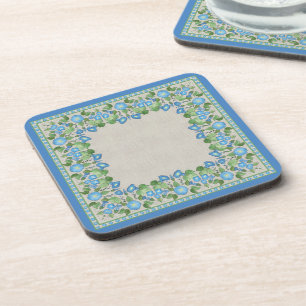 Nostalgic Blue Morning Glory Set of Coasters