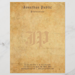 Nostalgic Calligraphy Monogram Elegant Vintage Custom Letterhead