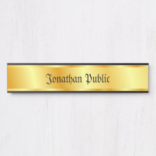 Nostalgic Calligraphy Script Elegant Gold Look Door Sign