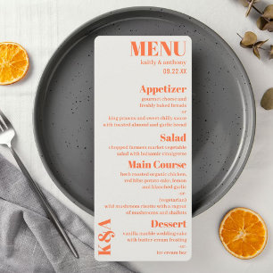 Nostalgic Charm Retro Wedding Menu