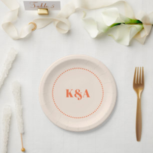Nostalgic Charm Retro Wedding Paper Plate