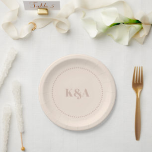 Nostalgic Charm Retro Wedding Paper Plate