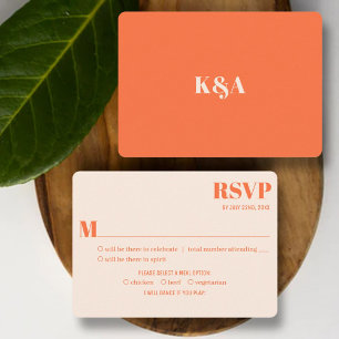 Nostalgic Charm Retro Wedding RSVP Card