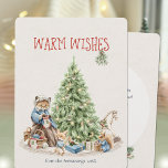 Nostalgic Christmas Animals Watercolor Holiday Card<br><div class="desc">Bring cosy holiday vibes to friends and family with this sweet, nostalgic Christmas card. The watercolor illustration features darling woodland creatures gathered around a festive tree. Easily customise this card with a personalised name, the year, and a heartfelt message. This unique design is the perfect way to share your warm...</div>