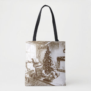 Nostalgic Christmas Home for Xmas Shopping Tote Bag