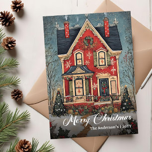 Nostalgic Christmas House Digital Holiday Card