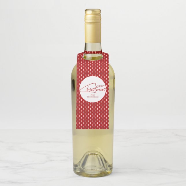 Nostalgic Christmas Script Bottle Hanger Tags (On Bottle)