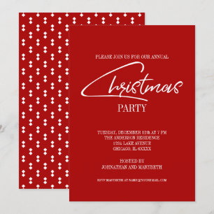 Nostalgic Christmas Script Holiday Party Invite